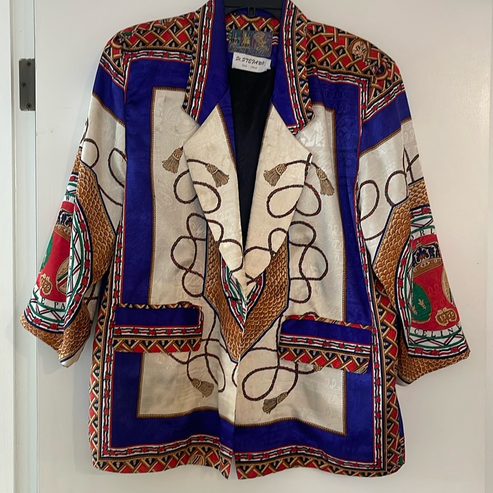 Vintage Celine silk st stefano printed blazer